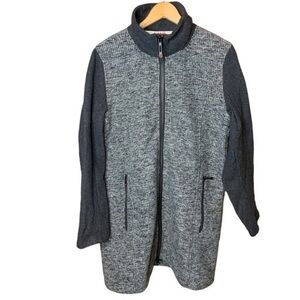 Killtec G.I.G.A. DX Gray Full Zip Front Jacket Size Medium Wool Blend Moc Neck